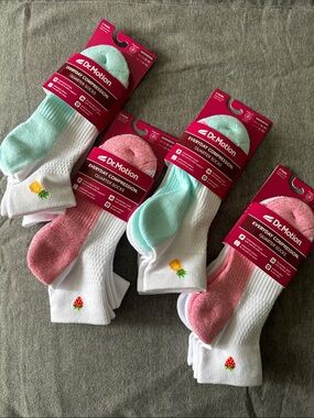 Women's Everyday Compression Quarter Socks - Mint & Pink Accents